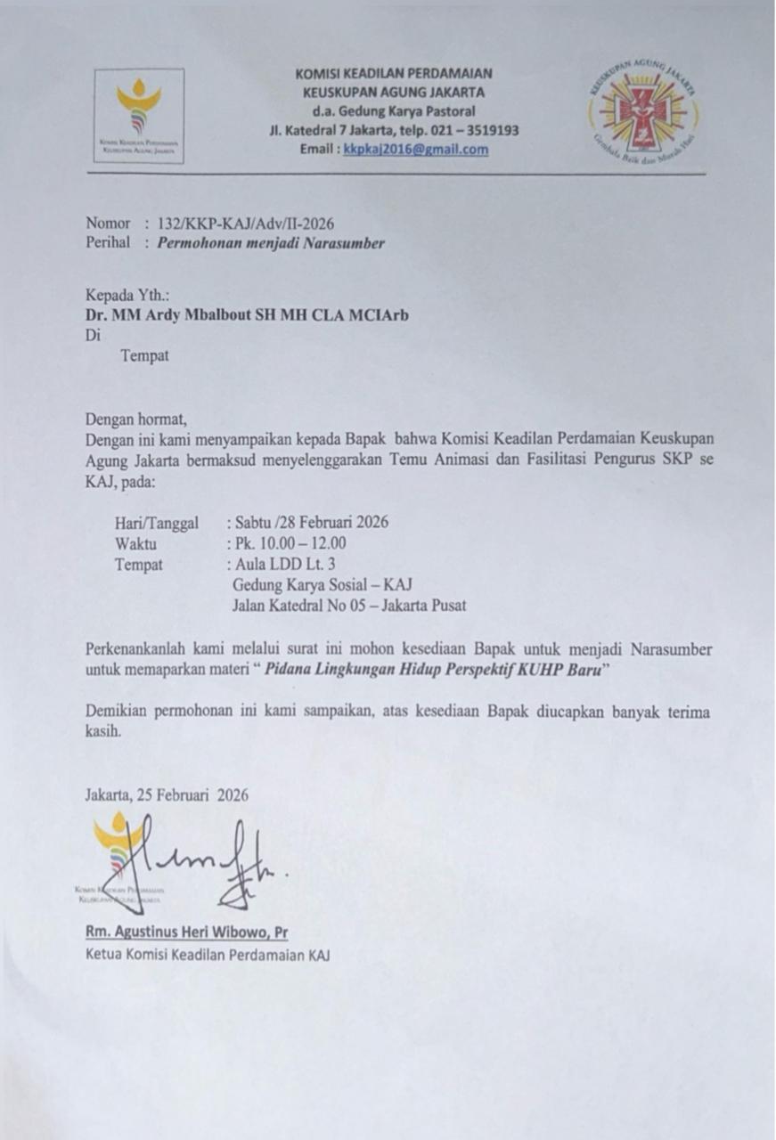 Narasumber pada Komisi Keadilan Perdamaian Keusukupan Agu...